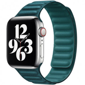 Curea iUni compatibila cu Apple Watch Ultra/SE/8/7/6/5/4/3/2/1, 40mm, Leather Link, Green