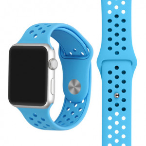 Curea iUni compatibila cu Apple Watch Ultra/SE/8/7/6/5/4/3/2/1, 42mm, Silicon Sport, Blue - Img 3