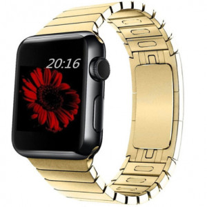 Curea iUni compatibila cu Apple Watch Ultra/SE/8/7/6/5/4/3/2/1, 44mm, Steel Belt, Gold - Img 2