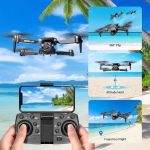 Drona cu 2 camere iUni M10, Ecran LCD 2.4 inch, Wi-Fi FPV, Card microSD inclus, Pliabila, Transmisie live pe telefon - Img 8