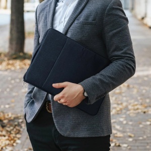 Geanta Laptop 15"-16" iUni, Material Textil Impermeabil, Anti-zgarieturi, Anti-socuri, Buzunar extern, Bleumarin - Img 12