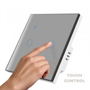 Intrerupator smart touch iUni 2F, 2 Canale, Wi-Fi, Sticla securizata, LED, Silver - Img 4