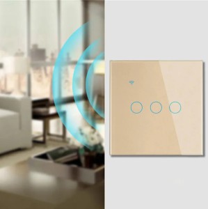 Intrerupator smart touch, WiFi, Sticla securizata, iUni 3G, 10A, Control vocal, Smart Life / Tuya, LED, Gold - Img 10
