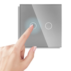 Intrerupator touch iUni 2F, 2 Canale, Sticla Securizata, LED, Silver - Img 2