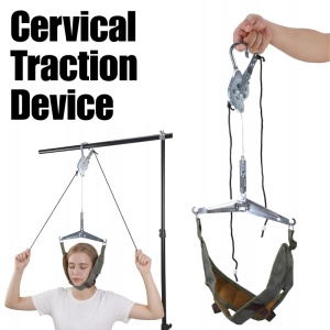 Aparat de tractiune, elongare cervicala cu Clichet in trepte si Dinamometru cu arc iUni CVB-2, Decomprimare si Corectie Postura, Sistem prindere carlig - Img 2