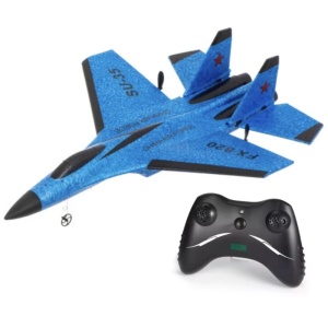 Avion cu telecomanda iUni FX820, SU-35, Giroscop, Rezistent la impact, Albastru
