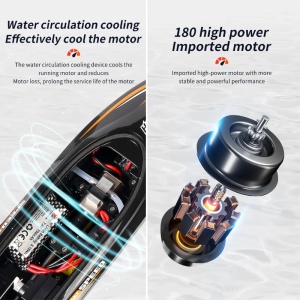Barca cu telecomanda iUni HJ812, RC Racing Speed Boat Drift, Viteza 25 km/h, 2.4GHz - Img 5