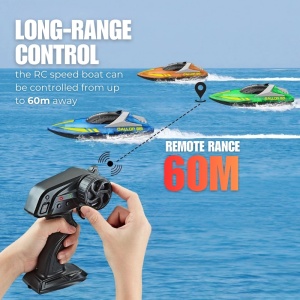 Barca cu telecomanda iUni HJ819, RC High-Speed Boat, Viteza 15 km/h, 2.4GHz, Albastru - Img 9