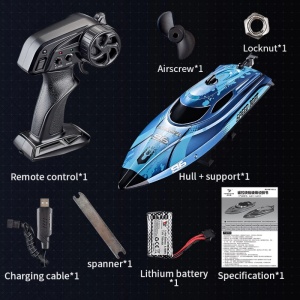 Barca cu telecomanda iUni HJ820, RC High-Speed Boat, Viteza 25 km/h, 2.4GHz, Blue - Img 13