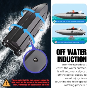 Barca cu telecomanda iUni HJ821, RC High-Speed Boat, Viteza 15 km/h, 2.4GHz, White - Img 5