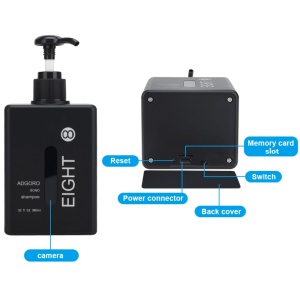 Camera Spion in Dozator Sampon iUni IP8, Wi-Fi, Vizualizare 4K, Slot card microSD - Img 7
