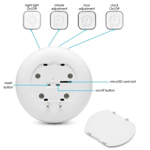 Camera Spion in Lampa de veghe cu Ceas iUni IP71, Wi-Fi, 16GB, Full HD, Night Vision, Vizualizare Live pe telefon - Img 8
