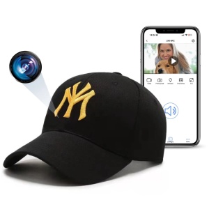 Camera Spion in Sapca iUni H15, Wi-Fi, Full HD, Inregistrare Audio-Video, Foto, Negru-Auriu