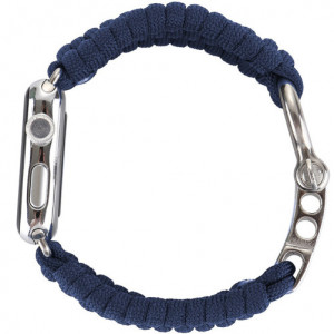 Curea iUni compatibila cu Apple Watch Ultra/SE/8/7/6/5/4/3/2/1, 40mm, Elastic Paracord, Rugged Nylon Rope, Midnight Blue - Img 2