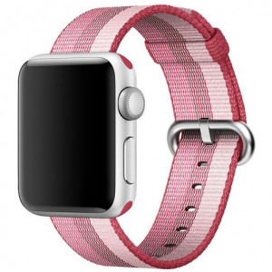 Curea iUni compatibila cu Apple Watch Ultra/SE/8/7/6/5/4/3/2/1, 42mm, Nylon, Woven Strap, Berry