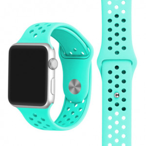 Curea iUni compatibila cu Apple Watch Ultra/SE/8/7/6/5/4/3/2/1, 42mm, Silicon Sport, Light Blue - Img 2