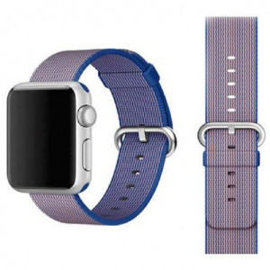 Curea iUni compatibila cu Apple Watch Ultra/SE/8/7/6/5/4/3/2/1, 42mm, Nylon, Woven Strap, Electric Purple - Img 4
