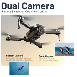 Drona cu 2 camere iUni M10, Ecran LCD 2.4 inch, Wi-Fi FPV, Card microSD inclus, Pliabila, Transmisie live pe telefon - Img 5