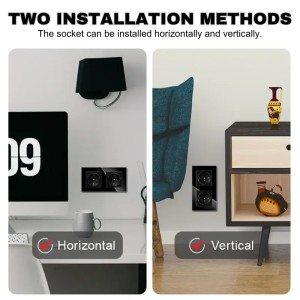 Priza dubla cu rama din sticla securizata iUni WS2, 16A, Black - Img 4