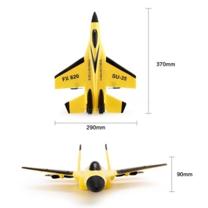 Avion cu telecomanda iUni FX820, SU-35, Giroscop, Rezistent la impact, Galben - Img 10