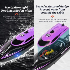Barca cu telecomanda iUni HJ812, RC Racing Speed Boat Drift, Viteza 25 km/h, 2.4GHz - Img 6
