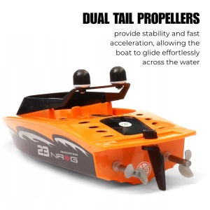 Barca cu telecomanda iUni RC Racing Boat Waterproof 3323, Frecventa 2.4G, Portocaliu - Img 4