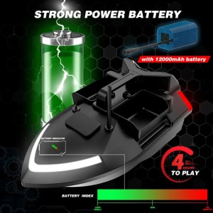 Barca Nadit si Momit iUni V801, 3 cuve, 2kg, 500m, 12000mAh, 10km/h - Img 4
