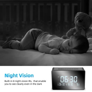 Ceas cu Camera Spion iUni IP61, Full HD, 8GB, Wi-Fi, Night Vision, Termometru interior - Img 5