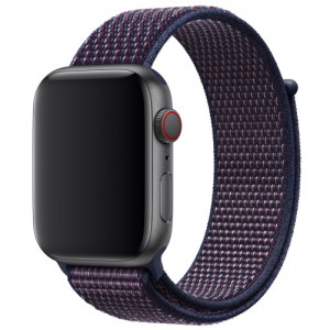 Curea iUni compatibila cu Apple Watch Ultra/SE/8/7/6/5/4/3/2/1, 38mm, Nylon Sport, Woven Strap, Midnight Purple