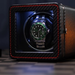 Cutie intors ceas automatic iUni, Watch Winder, Piele ecologica, Carbon - Img 12
