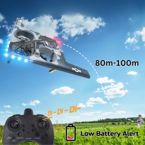 Avion cu telecomanda iUni E0-26, Stealth Bomber Plane, Acrobatii 360°, Giroscop, Rezistent la impact, Lumini LED, Albastru - Img 6