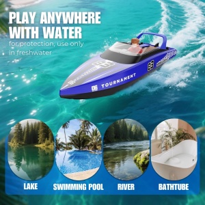 Barca cu telecomanda iUni HJ821, RC High-Speed Boat, Viteza 15 km/h, 2.4GHz, Blue - Img 13