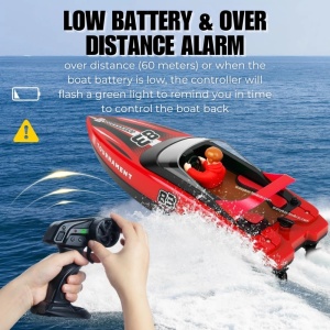 Barca cu telecomanda iUni HJ821, RC High-Speed Boat, Viteza 15 km/h, 2.4GHz, Red - Img 6