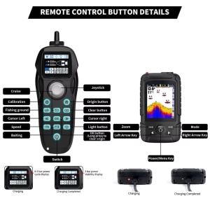 Barca Plantat, Nadit si Momit iUni V803 PRO, GPS, Sonar Fish Finder, 5200mAh, 4 cuve, 3kg, 500m, 15km/h - Img 16