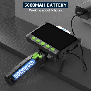 Camera Inspectie Dubla Auto Industriala iUni ROT50, Rotativa la 180°, Ecran LCD 5", 1080P, Cablu Semirigid, 1M Lungime, 8+1 LED-uri ajustabile, Rezistenta la Apa IP67, 5000mAh - Img 11