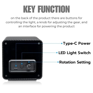 Cutie intors ceas automatic iUni, Watch Winder, Piele ecologica, Carbon - Img 9