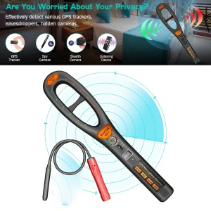 Detector profesional de microfoane GSM, Bluetooth si WiFi iUni RF007, detector unde magnetice si electromagnetice - Img 3