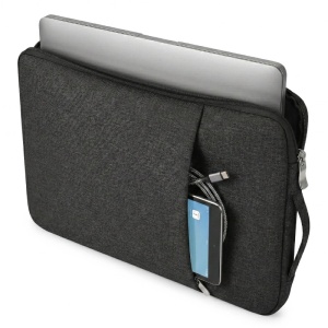 Geanta Laptop 15"-16" iUni, Material Textil Impermeabil, Anti-zgarieturi, Anti-socuri, Buzunar extern, Negru