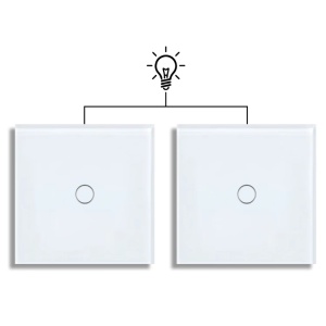 Intrerupator touch cap scara, cap cruce iUni 1F, Sticla securizata, LED - Img 4