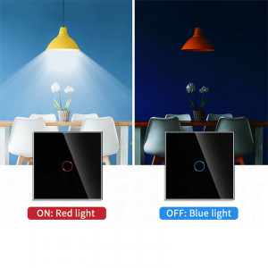 Intrerupator touch iUni 1F, 1 Canal, Sticla Securizata, LED, Black - Img 4