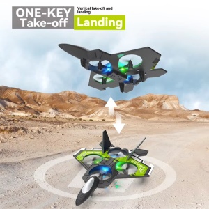 Avion cu telecomanda iUni S98, Combat Aircraft, Acrobatii 360°, Giroscop, Rezistent la impact, Lumini LED, Verde - Img 8