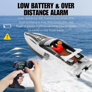 Barca cu telecomanda iUni HJ821, RC High-Speed Boat, Viteza 15 km/h, 2.4GHz, White - Img 6