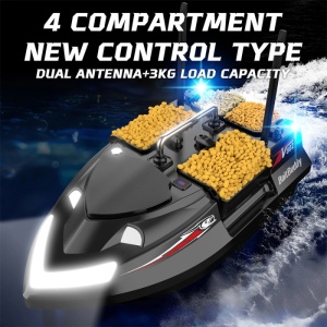 Barca Plantat, Nadit si Momit iUni V802, 18000mAh, 4 cuve, 3kg, 500m, 15km/h, Negru - Img 2