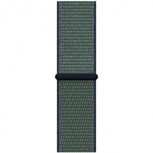 Curea iUni compatibila cu Apple Watch Ultra/SE/8/7/6/5/4/3/2/1, 38mm, Nylon Sport, Woven Strap, Navy Blue/Green - Img 3