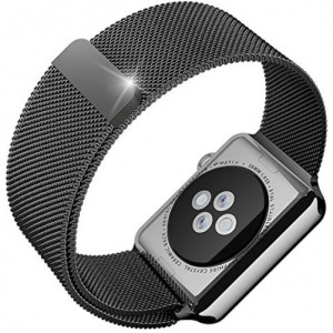 Curea iUni compatibila cu Apple Watch Ultra/SE/8/7/6/5/4/3/2/1, 38mm, Milanese Loop, Otel Inoxidabil, Space Grey - Img 4