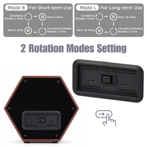 Cutie intors ceas automat iUni, Watch Winder, Piele ecologica, Maro - Img 3