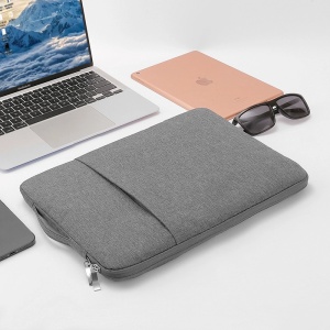 Geanta Laptop 15"-16" iUni, Material Textil Impermeabil, Anti-zgarieturi, Anti-socuri, Buzunar extern, Gri - Img 13