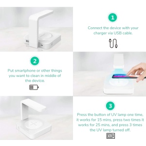 Incarcator Wireless Fast Charge 10W cu Functie Curatare UV-C iUni X15 - Img 10