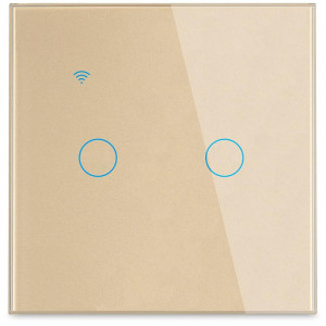 Intrerupator smart touch iUni 2F, 2 Canale, Wi-Fi, Sticla securizata, LED, Gold - Img 8