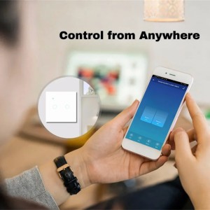 Intrerupator smart touch, WiFi, Sticla securizata, iUni 2G, 10A, Control vocal, Smart Life / Tuya, LED - Img 4